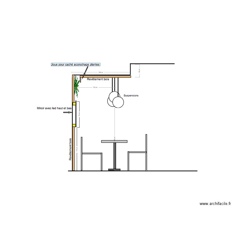 Elevation Mur en bois B. Plan de 0 pièce et 0 m2