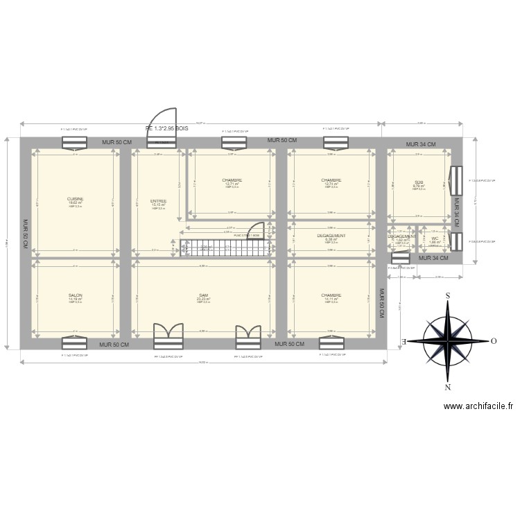 DEFFONTAINES. Plan de 22 pièces et 399 m2