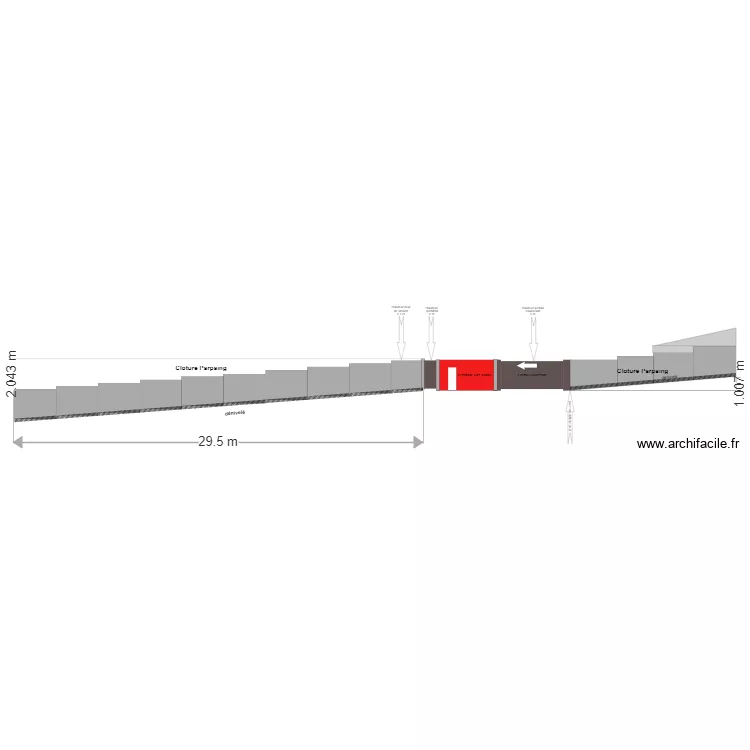 projet arnaud vue de face exterieur. Plan de 