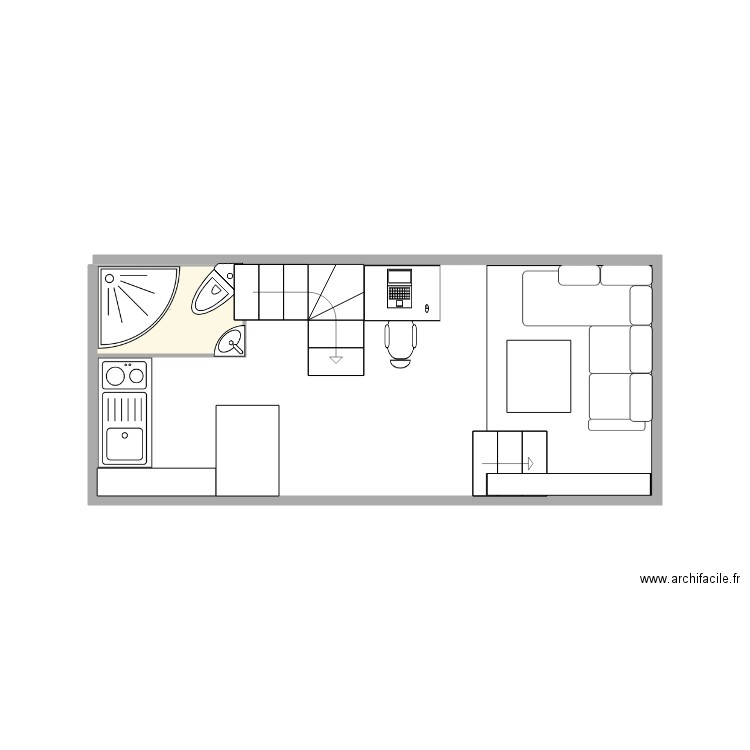Tiny House config 1. Plan de 0 pièce et 0 m2