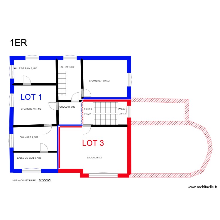 1ER. Plan de 0 pièce et 0 m2