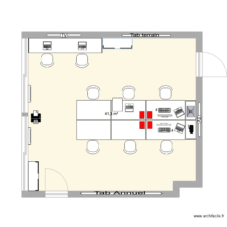 bureau. Plan de 0 pièce et 0 m2