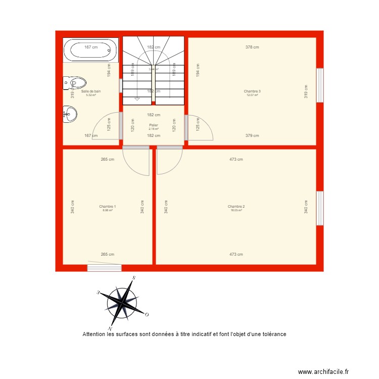 BI 3454 étage côté. Plan de 0 pièce et 0 m2