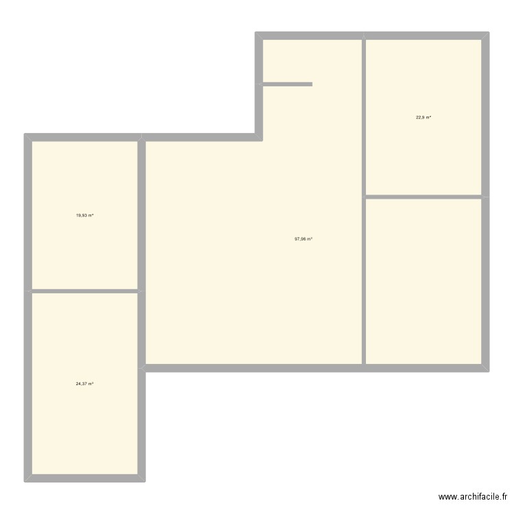 Bergson72C. Plan de 4 pièces et 165 m2