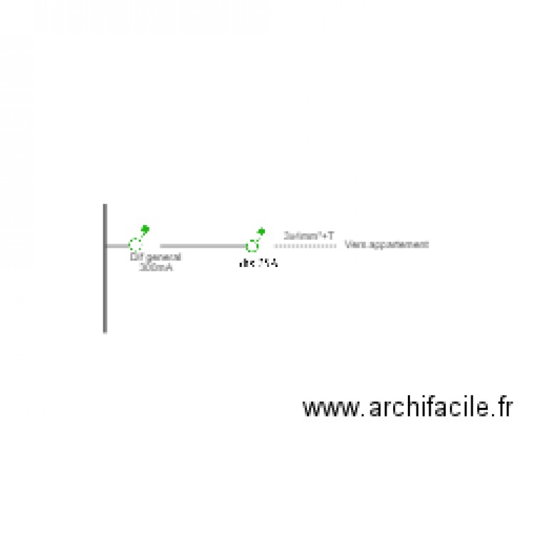 Départ électricité appartement. Plan de 0 pièce et 0 m2