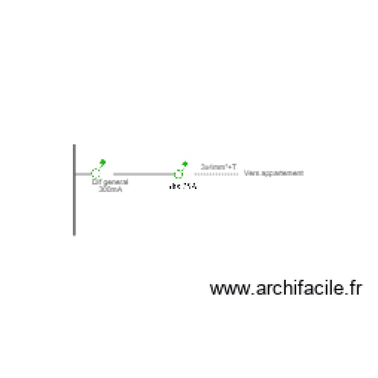 D&eacute;part &eacute;lectricit&eacute; appartement. Plan de 
