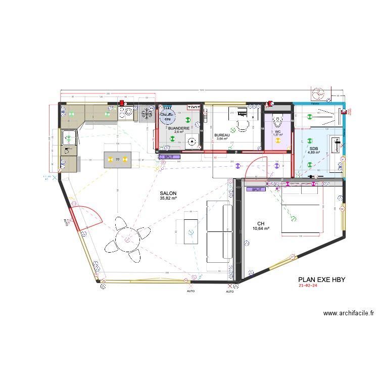 MONTE SDB. Plan de 7 pièces et 59 m2