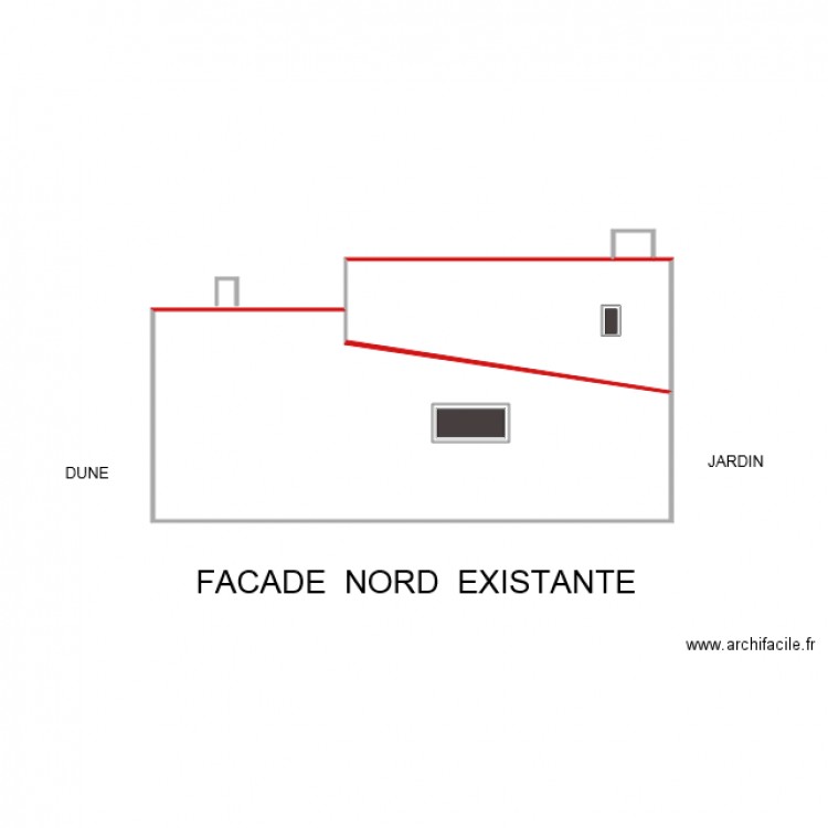 FACADE NORD ACTUELLE. Plan de 0 pièce et 0 m2