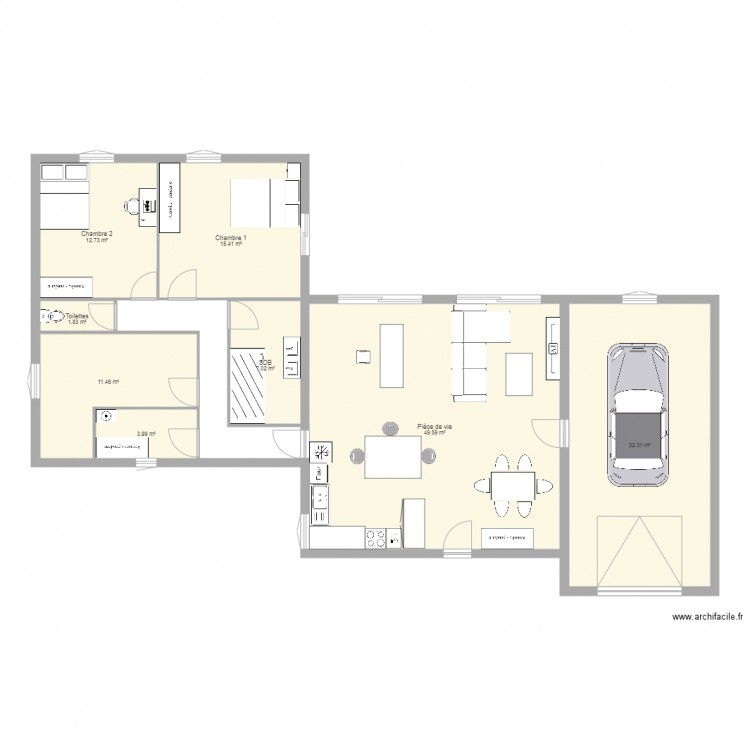 Maison 3 blocs. Plan de 0 pièce et 0 m2