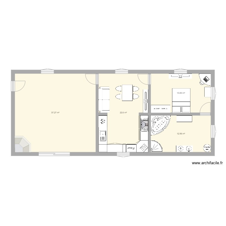 HUTTE. Plan de 0 pièce et 0 m2