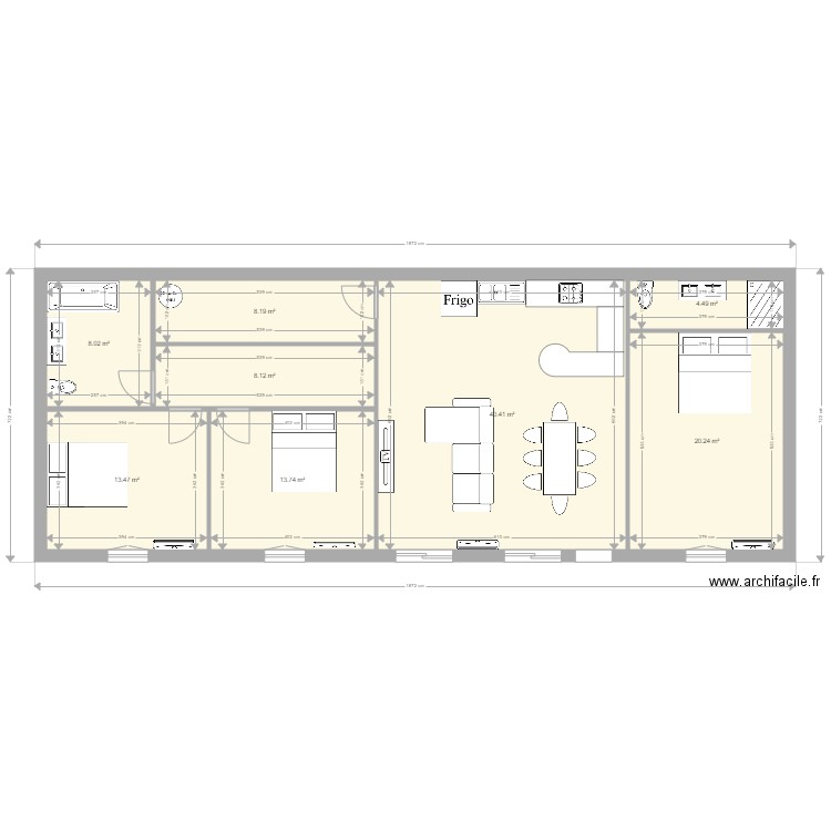 plan 120 m2 avec meubles. Plan de 0 pièce et 0 m2