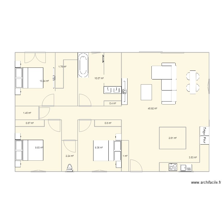 Maison Semi Enterrée. Plan de 0 pièce et 0 m2