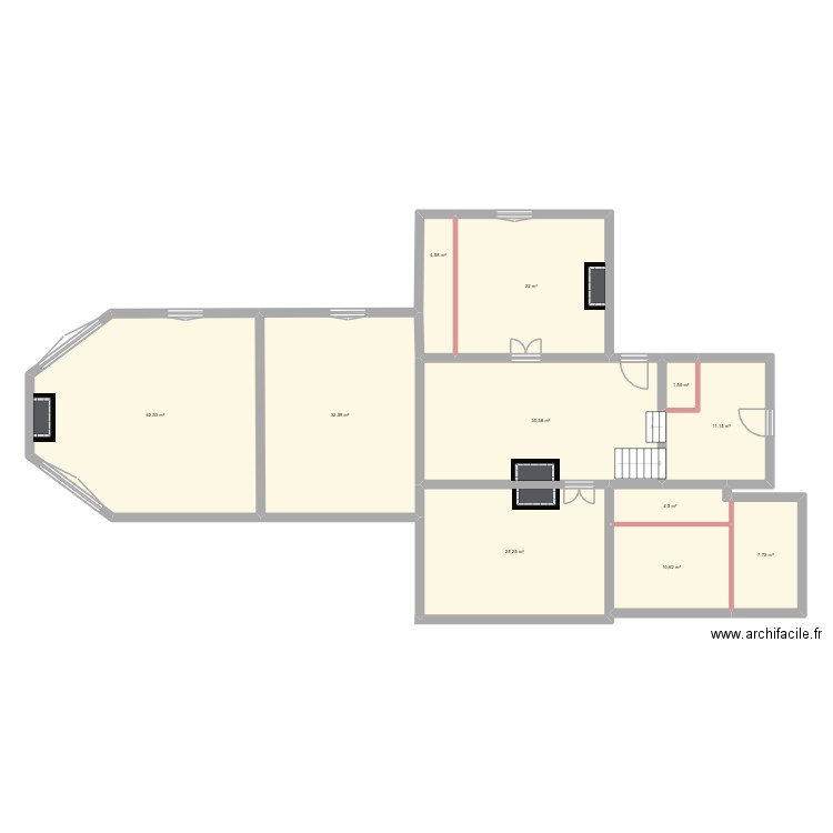 CASTEJA RDC EDL. Plan de 11 pièces et 193 m2