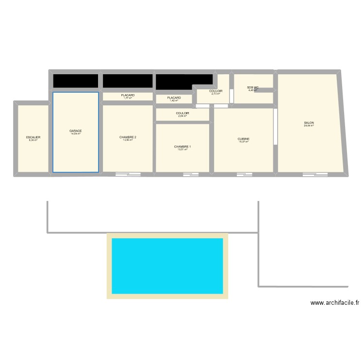 logicoop. Plan de 14 pièces et 109 m2