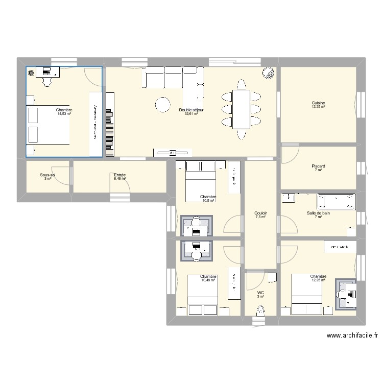 Ma maison bioenergetique. Plan de 9 pièces et 111 m2