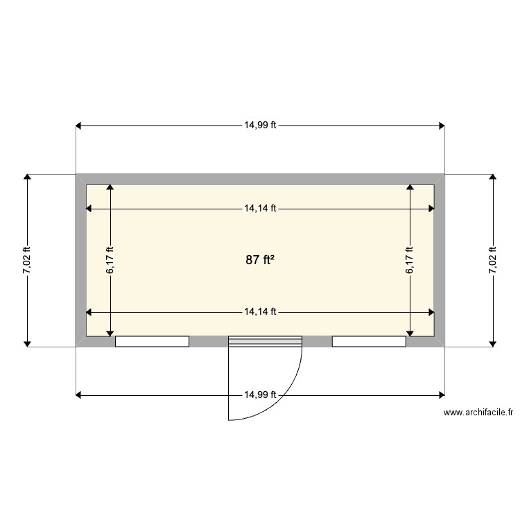 Farns ver1. Plan de 1 pièce et 8 m2