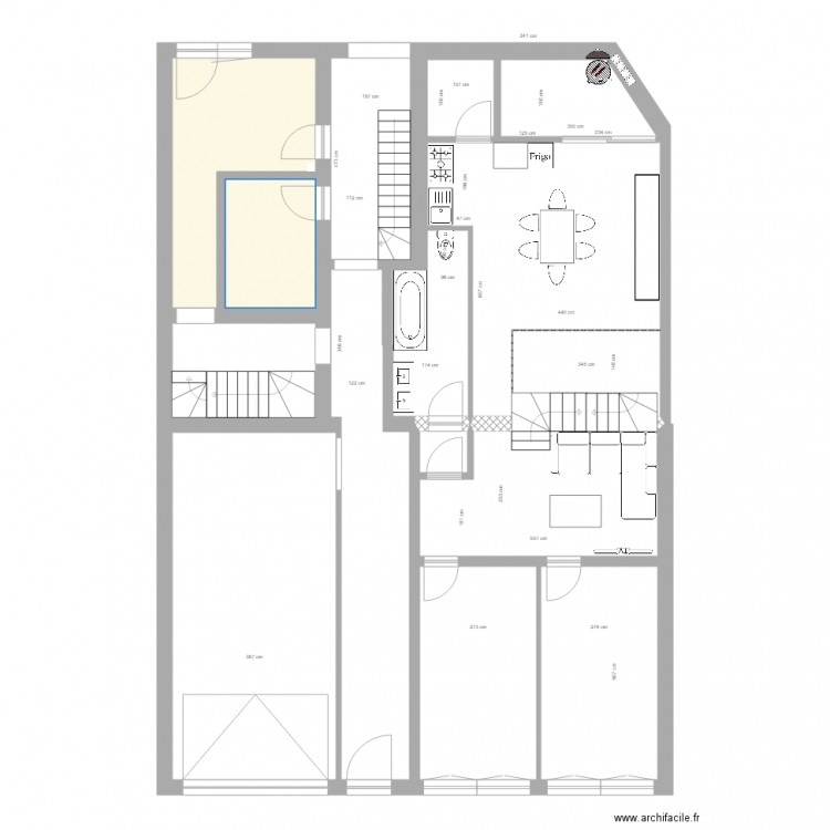 Studio Mezzanine Etage version 4. Plan de 2 pièces et 19 m2
