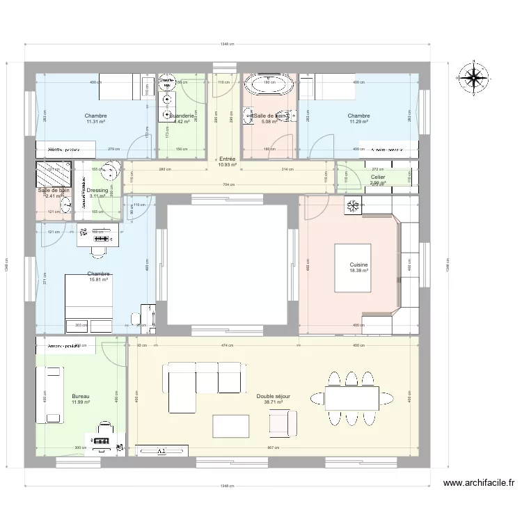 maison carr&eacute; 3. Plan de 