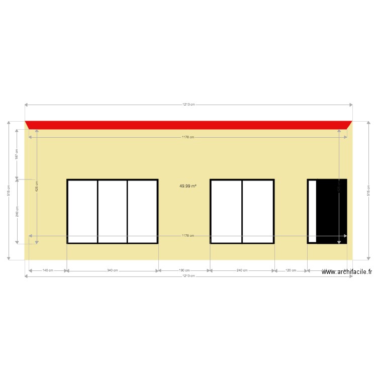 Façade Sud . Plan de 0 pièce et 0 m2