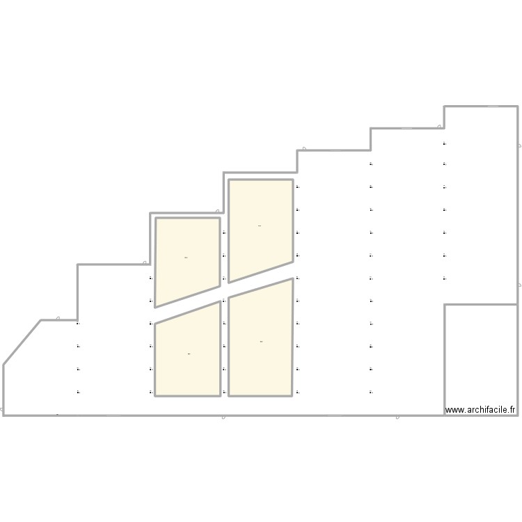 Dépot 4. Plan de 4 pièces et 1696 m2