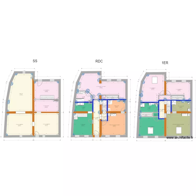 F4 F2 2xF1AIRBNB. Plan de 