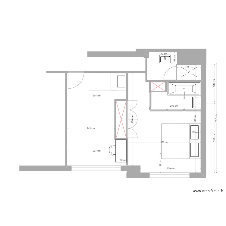 Domiter chambre projet 2. Plan de 0 pièce et 0 m2