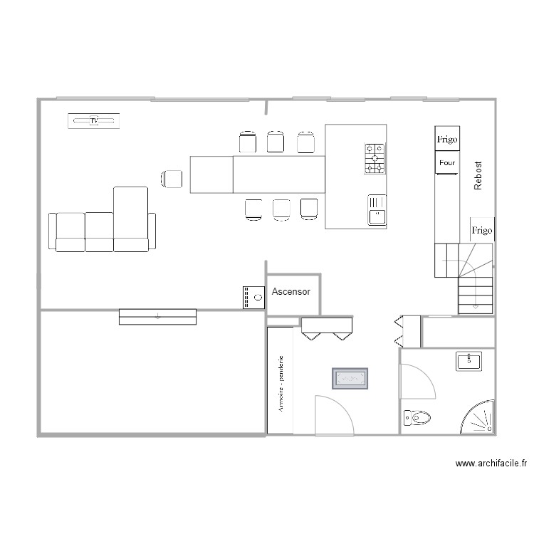 Cuina Menjador Jordi 2. Plan de 6 pièces et 101 m2