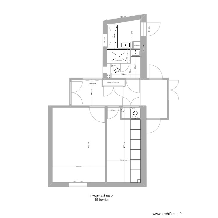 projet 2 alésia sans salon 15 février. Plan de 0 pièce et 0 m2