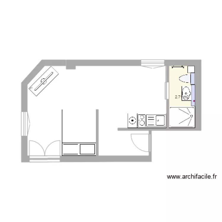 Appartement 1 après travaux. Plan de Appartement 1 après travaux. Plan de