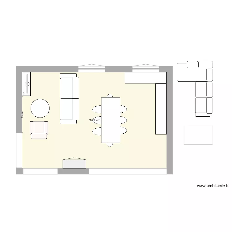 salle a manger. Plan de 