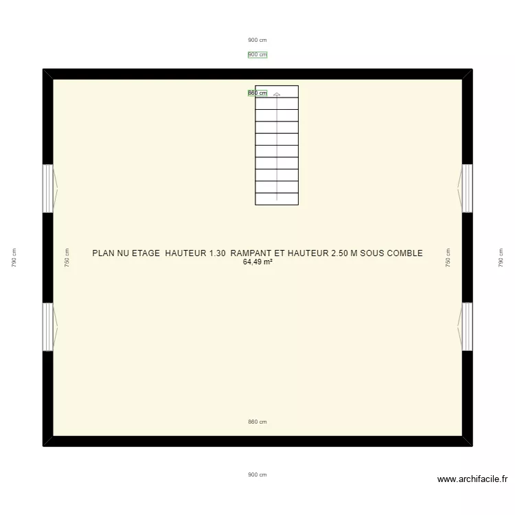 PLAN NU ETAGE . Plan de 