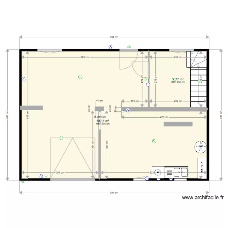 Sous sol LE CHESNAY V2. Plan de 