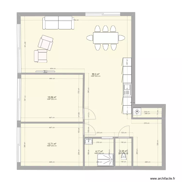 Plan appartement Gambetta. Plan de 