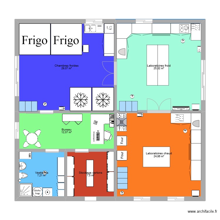 Reves et gourmandises1. Plan de 6 pièces et 107 m2