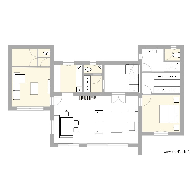 Falize Jardin 2. Plan de 6 pièces et 51 m2