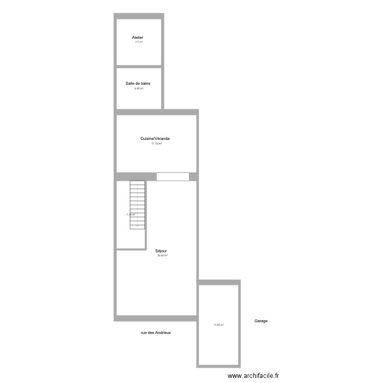 andrieux rdc. Plan de 0 pièce et 0 m2