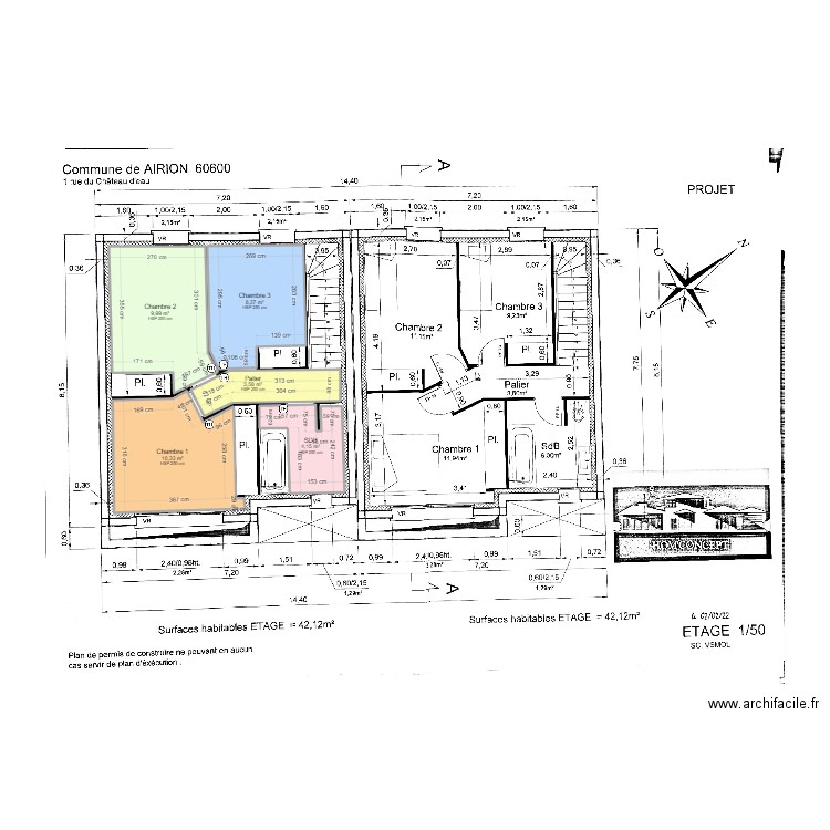 Plan Client Breton Vincent. Plan de 5 pièces et 36 m2