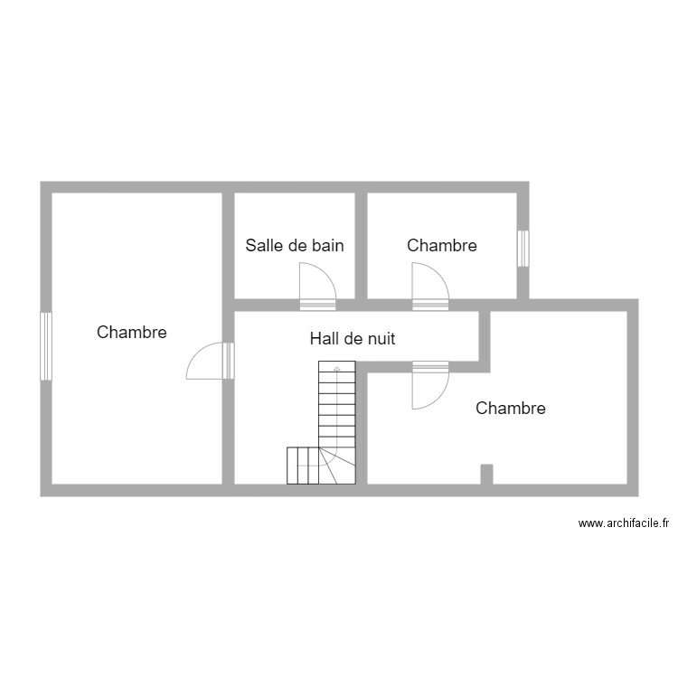 francois sarteel. Plan de 5 pièces et 69 m2