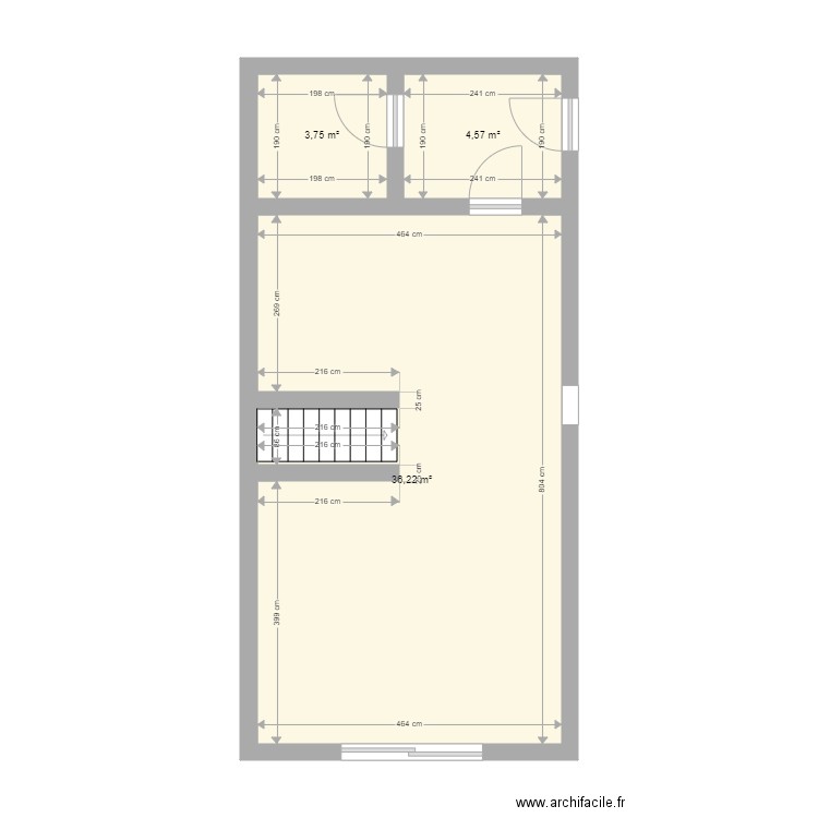 LRO Duplex droit. Plan de 7 pièces et 75 m2