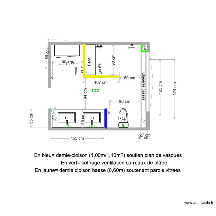 SDB douche étage 4 nov 19. Plan de 0 pièce et 0 m2