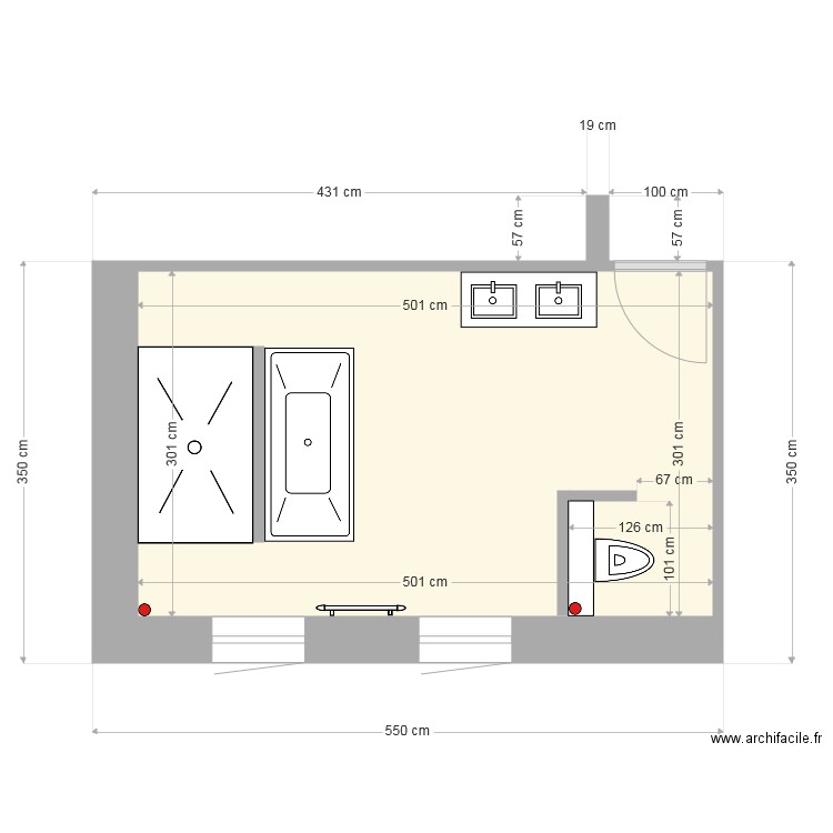 sdb modif. Plan de 0 pièce et 0 m2