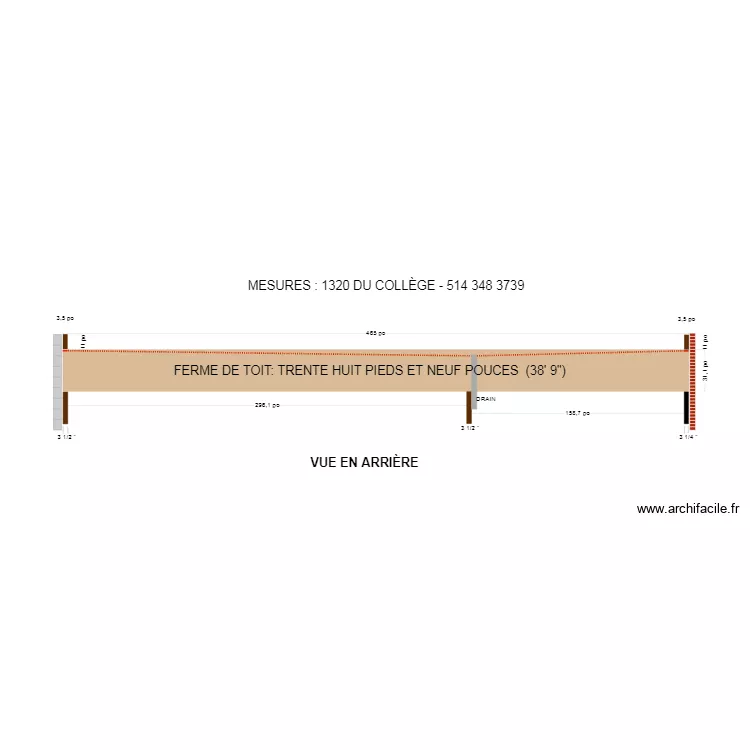 Ferme de toit v.1. Plan de 
