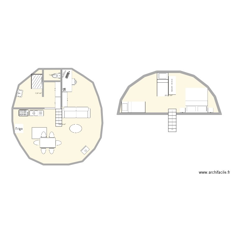 Bouland. Plan de 4 pièces et 64 m2