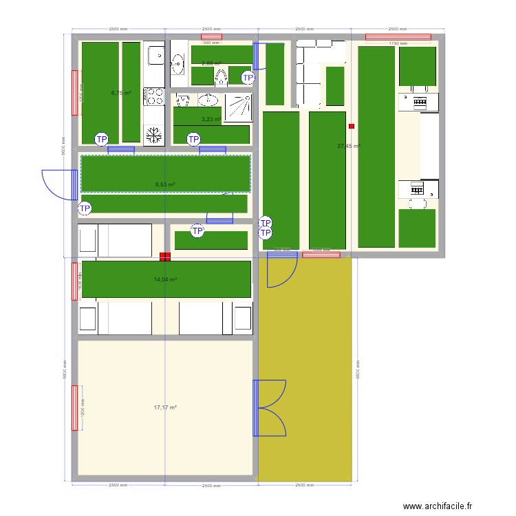90 2 big spalnya1 ТП. Plan de 0 pièce et 0 m2