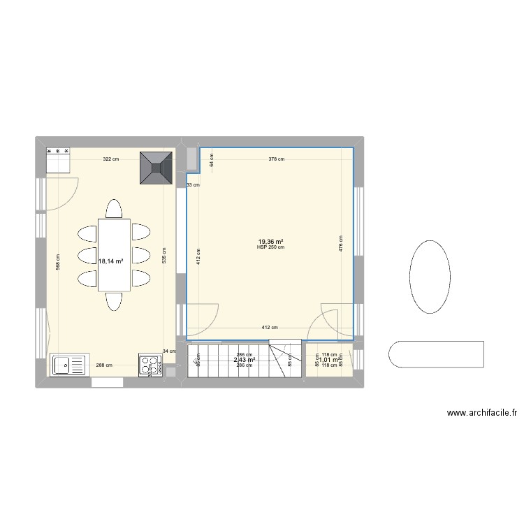 ALAIN RDC 3. Plan de 6 pièces et 41 m2