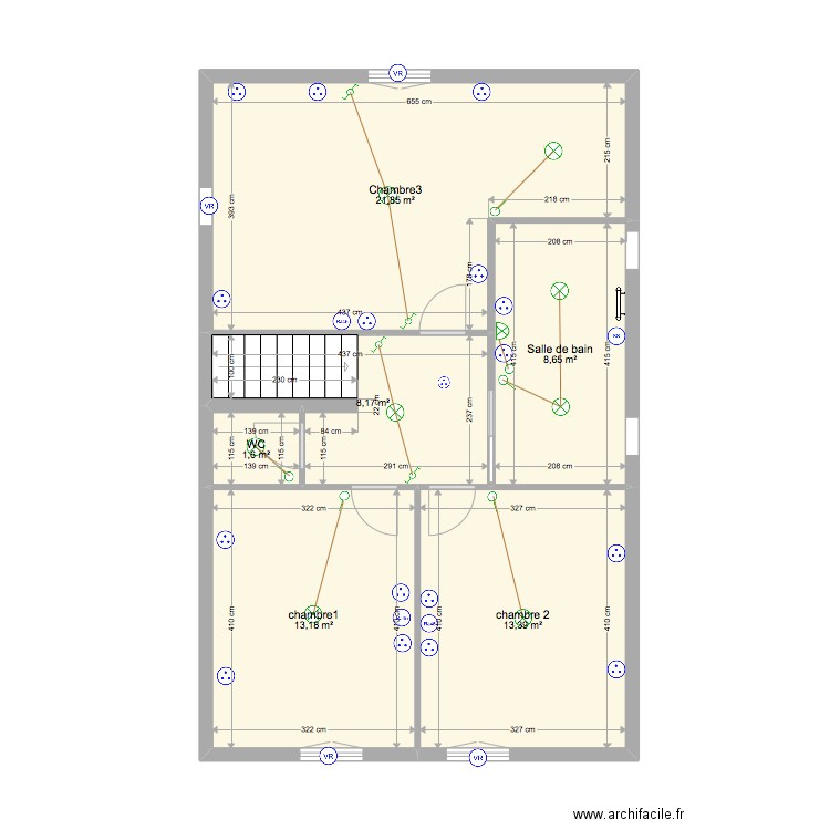 PLAN ELEC MONTEIRO ETAGE . Plan de 0 pièce et 0 m2