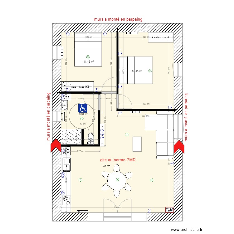 plan gite 2. Plan de 0 pièce et 0 m2