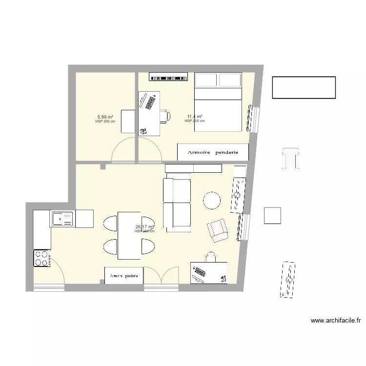 Luc 6 apr&egrave;s visite. Plan de 