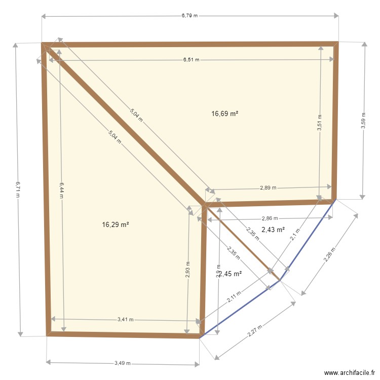 ext. Plan de 4 pièces et 38 m2