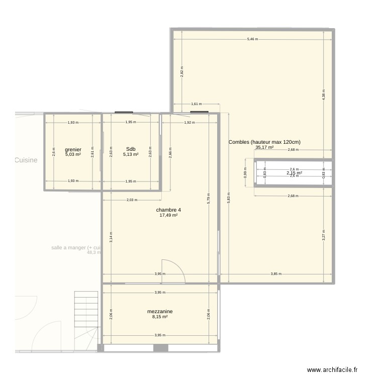 plan etage Maison PAC. Plan de 14 pièces et 242 m2